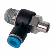 Регулятор расхода воздуха SCDC 10‑03 (трубка 10мм, нар. резьба R3/8") NBPT