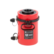 Домкрат гидравлический с полым штоком, двухполостной 60 т, ход 100 мм [HRH‑CY0806100]