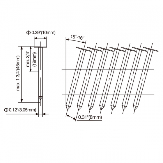 Кровельные гвозди 3.05х32 EG ершеные белый цинк / 3600шт // M-MECH