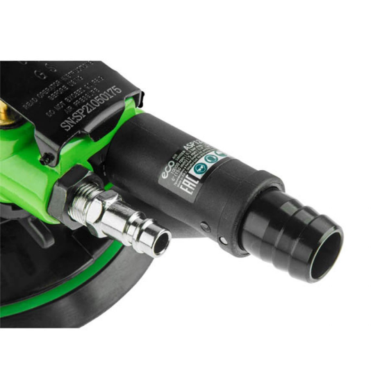 Пневмошлифмашина эксцентриковая ECO ASP12-150V (150 мм / 6"; Эксцентр.: 5 мм; 10 000 об/мин; 180 л/мин; вакуум.пылеотвод)
