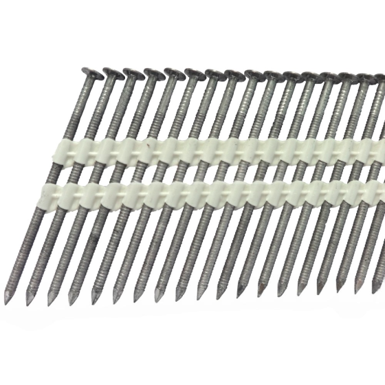 Реечные гвозди 21 градус 3.1х88 мм ершенные / 2200шт // Rewon
