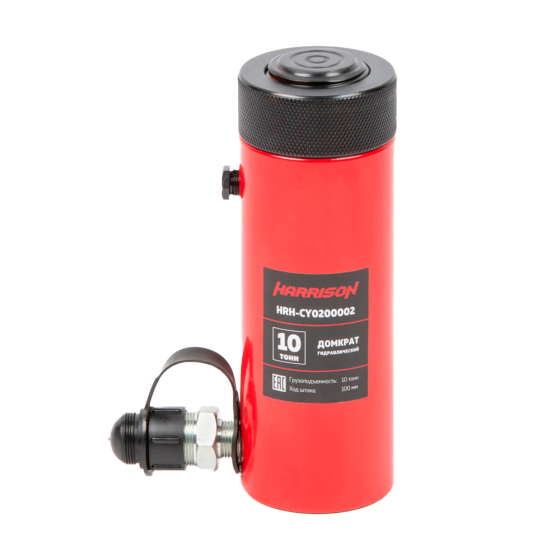 Домкрат гидравлический, однополостной, с фиксирующей гайкой 10 т, ход 100 мм [HRH-CY0200002]