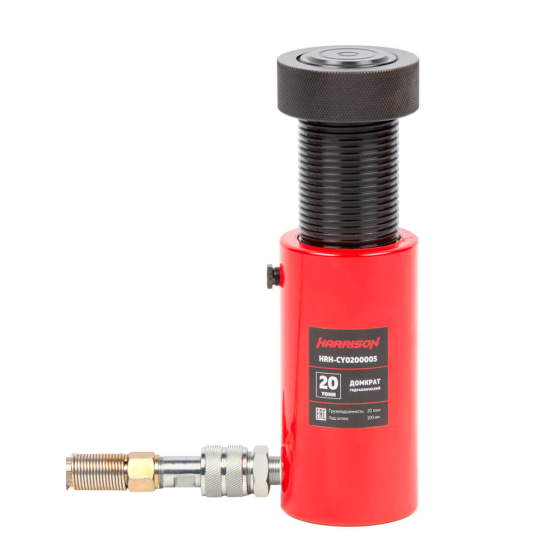 Домкрат гидравлический, однополостной, с фиксирующей гайкой 20 т, ход 100 мм [HRH-CY0200005]