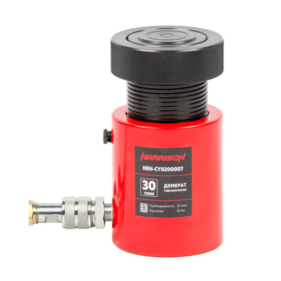 Домкрат гидравлический, однополостной, с фиксирующей гайкой 30 т, ход 50 мм [HRH-CY0200007]