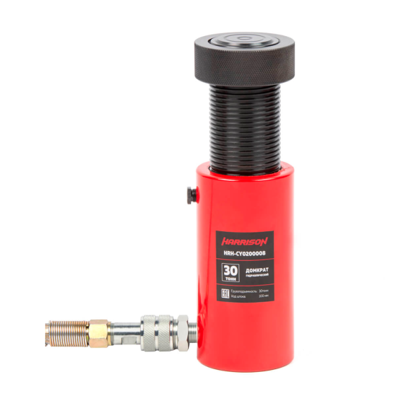Домкрат гидравлический, однополостной, с фиксирующей гайкой 30 т, ход 100 мм [HRH-CY0200008]