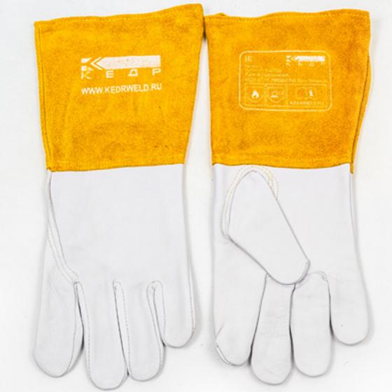Краги сварочные КЕДP КС-17 ПРОФИ TIG, (L), бело-бежевые [8007532]