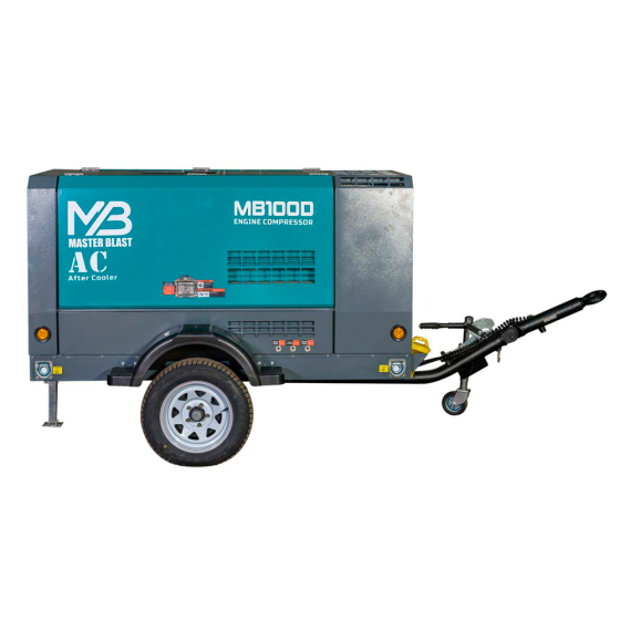 Винтовой дизельный компрессор Master Blast MB-100D-10+АС с осушителем, на шасси