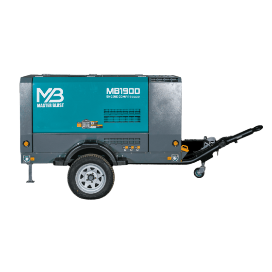 Винтовой дизельный компрессор Master Blast MB-190D-7+АС с осушителем, на шасси