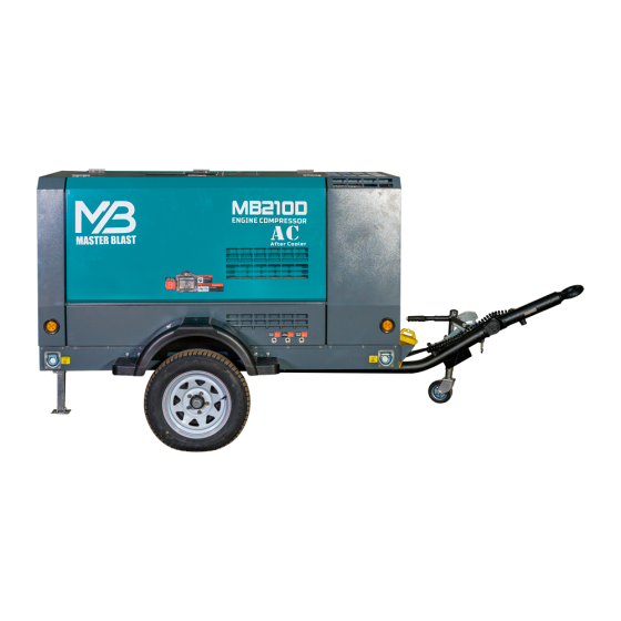 Винтовой дизельный компрессор Master Blast MB-210D-10+АС с осушителем, на шасси